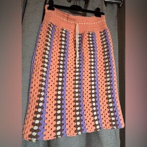 Handmade Crochet Maxi Skirt | Taylor Swift Inspired | Boho Granny Stripe | M/L